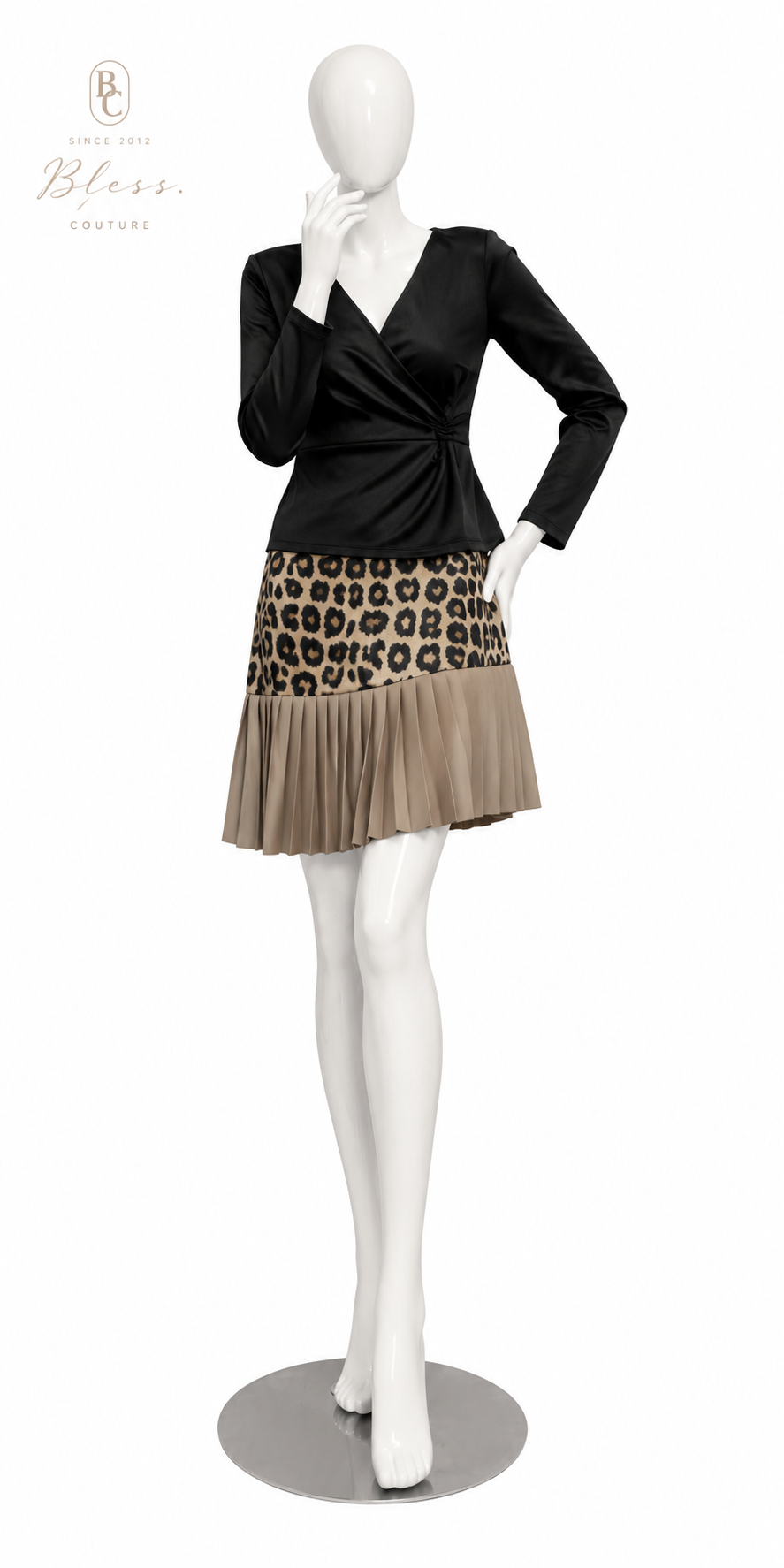 Leopard Pleated Mini Dress Set