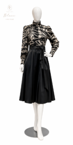 Monochrome Elegance Midi Dress