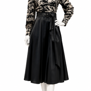 Monochrome Elegance Midi Dress