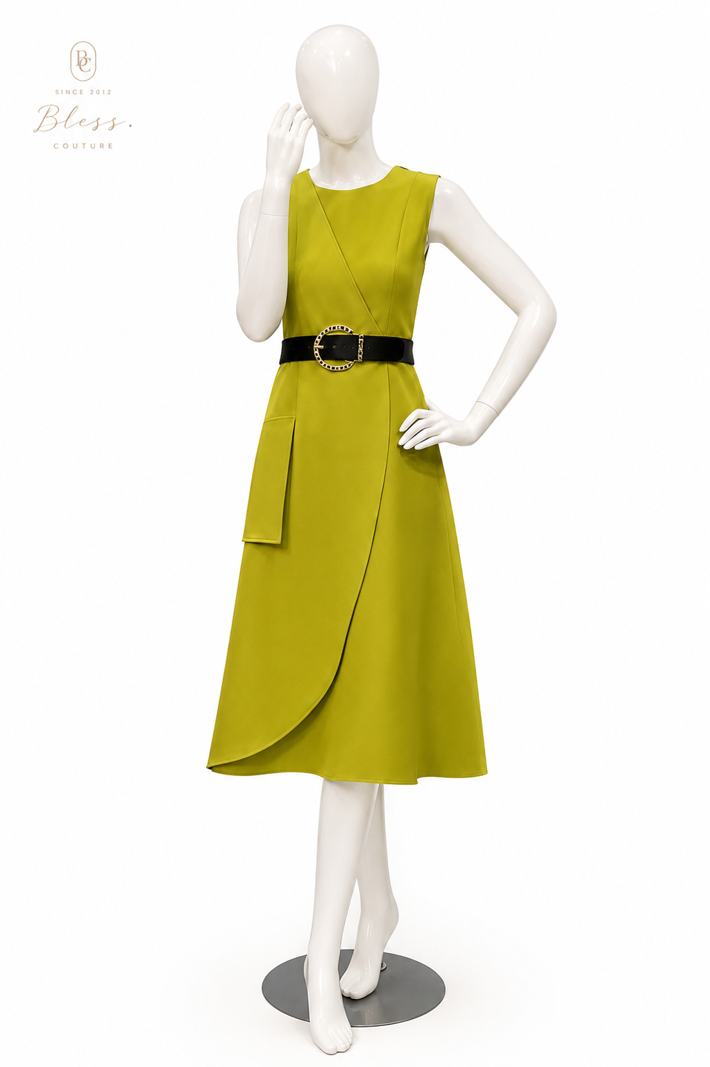 Lime Elegance Midi Dress
